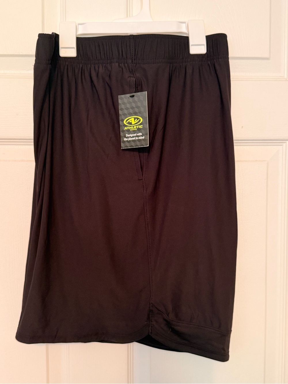 Men's Athletic Works Dri Works draw sting   Black Performance Shorts